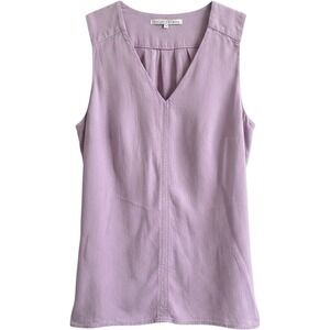 Violet + Claire Lavender Purple V-Neck Sleeveless Pleated Blouse Top Size M